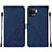 Funda de Cuero Cartera con Soporte Carcasa Y01B para Oppo Reno5 F Azul