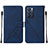 Funda de Cuero Cartera con Soporte Carcasa Y01B para Oppo Reno6 5G Azul