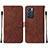 Funda de Cuero Cartera con Soporte Carcasa Y01B para Oppo Reno6 5G Marron