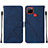 Funda de Cuero Cartera con Soporte Carcasa Y01B para Realme 7i RMX2193 Azul