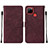 Funda de Cuero Cartera con Soporte Carcasa Y01B para Realme 7i RMX2193 Rojo