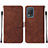 Funda de Cuero Cartera con Soporte Carcasa Y01B para Realme 8 5G Marron