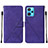 Funda de Cuero Cartera con Soporte Carcasa Y01B para Realme 9 4G Morado