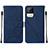 Funda de Cuero Cartera con Soporte Carcasa Y01B para Realme C11 (2021) Azul