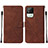 Funda de Cuero Cartera con Soporte Carcasa Y01B para Realme C20 Marron