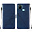 Funda de Cuero Cartera con Soporte Carcasa Y01B para Realme C21Y Azul