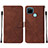 Funda de Cuero Cartera con Soporte Carcasa Y01B para Realme C21Y Marron