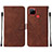 Funda de Cuero Cartera con Soporte Carcasa Y01B para Realme C25S Marron