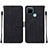 Funda de Cuero Cartera con Soporte Carcasa Y01B para Realme C25Y India Negro