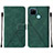 Funda de Cuero Cartera con Soporte Carcasa Y01B para Realme C25Y India Verde