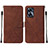 Funda de Cuero Cartera con Soporte Carcasa Y01B para Realme C55 Marron