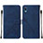 Funda de Cuero Cartera con Soporte Carcasa Y01B para Samsung Galaxy A02 Azul