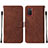 Funda de Cuero Cartera con Soporte Carcasa Y01B para Samsung Galaxy A02s Marron