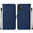 Funda de Cuero Cartera con Soporte Carcasa Y01B para Samsung Galaxy A03 Azul