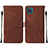 Funda de Cuero Cartera con Soporte Carcasa Y01B para Samsung Galaxy A12 Nacho Marron