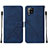 Funda de Cuero Cartera con Soporte Carcasa Y01B para Samsung Galaxy A42 5G Azul