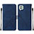 Funda de Cuero Cartera con Soporte Carcasa Y01B para Samsung Galaxy M32 4G Azul