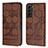 Funda de Cuero Cartera con Soporte Carcasa Y01B para Samsung Galaxy S21 5G Marron