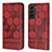 Funda de Cuero Cartera con Soporte Carcasa Y01B para Samsung Galaxy S21 5G Rojo