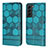 Funda de Cuero Cartera con Soporte Carcasa Y01B para Samsung Galaxy S21 FE 5G Cian