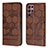 Funda de Cuero Cartera con Soporte Carcasa Y01B para Samsung Galaxy S21 Ultra 5G Marron