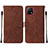 Funda de Cuero Cartera con Soporte Carcasa Y01B para Vivo iQOO U3 5G Marron