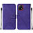 Funda de Cuero Cartera con Soporte Carcasa Y01B para Vivo iQOO U3 5G Morado