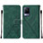 Funda de Cuero Cartera con Soporte Carcasa Y01B para Vivo V21 5G Verde