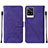 Funda de Cuero Cartera con Soporte Carcasa Y01B para Vivo V21e 4G Morado