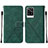 Funda de Cuero Cartera con Soporte Carcasa Y01B para Vivo V21e 4G Verde