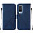 Funda de Cuero Cartera con Soporte Carcasa Y01B para Vivo V21e 5G Azul