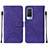 Funda de Cuero Cartera con Soporte Carcasa Y01B para Vivo V21e 5G Morado