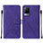 Funda de Cuero Cartera con Soporte Carcasa Y01B para Vivo V21s 5G Morado