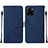 Funda de Cuero Cartera con Soporte Carcasa Y01B para Vivo Y01 Azul