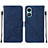 Funda de Cuero Cartera con Soporte Carcasa Y01B para Vivo Y02S Azul