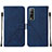 Funda de Cuero Cartera con Soporte Carcasa Y01B para Vivo Y50t Azul