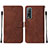 Funda de Cuero Cartera con Soporte Carcasa Y01B para Vivo Y50t Marron