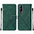 Funda de Cuero Cartera con Soporte Carcasa Y01B para Vivo Y52 5G Verde