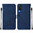 Funda de Cuero Cartera con Soporte Carcasa Y01B para Vivo Y53s 4G Azul