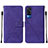 Funda de Cuero Cartera con Soporte Carcasa Y01B para Vivo Y53s NFC Morado