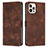 Funda de Cuero Cartera con Soporte Carcasa Y01X para Apple iPhone 13 Pro Marron