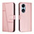 Funda de Cuero Cartera con Soporte Carcasa Y01X para Huawei Honor X5 Plus Oro Rosa