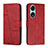 Funda de Cuero Cartera con Soporte Carcasa Y01X para Huawei Honor X5 Plus Rojo