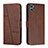 Funda de Cuero Cartera con Soporte Carcasa Y01X para Motorola Moto E22S Marron