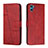 Funda de Cuero Cartera con Soporte Carcasa Y01X para Motorola Moto E22S Rojo