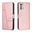 Funda de Cuero Cartera con Soporte Carcasa Y01X para Motorola Moto E32 Oro Rosa