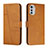 Funda de Cuero Cartera con Soporte Carcasa Y01X para Motorola Moto E32s Marron Claro