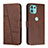 Funda de Cuero Cartera con Soporte Carcasa Y01X para Motorola Moto Edge 20 Lite 5G Marron