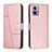 Funda de Cuero Cartera con Soporte Carcasa Y01X para Motorola Moto Edge 30 Lite 5G Oro Rosa