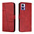 Funda de Cuero Cartera con Soporte Carcasa Y01X para Motorola Moto Edge 30 Lite 5G Rojo